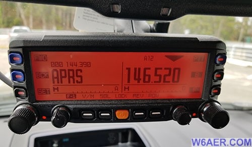 W6AER_Mobile_Ham_Radio_1 Yaesu FTM-350AR mounted in W6AER mobile